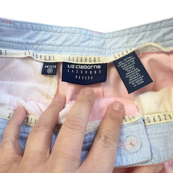 VTG Liz Sport Pink High Waisted High Rise Mom Shorts Pleated Size 12 Petite 12P - Picture 6 of 16